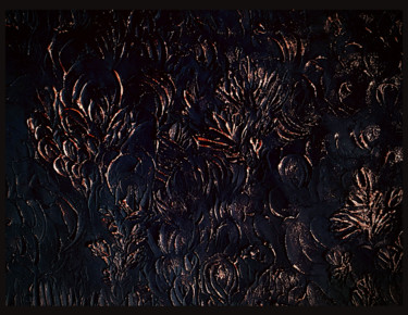Картина под названием "black gold aztecs" - A.L.A, Подлинное произведение искусства, Акрил Установлен на Деревянная рама для…