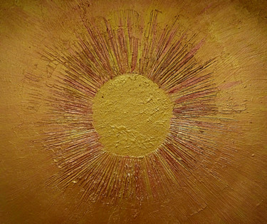 Картина под названием "Red sun" - A.L.A, Подлинное произведение искусства, Акрил Установлен на Деревянная рама для носилок