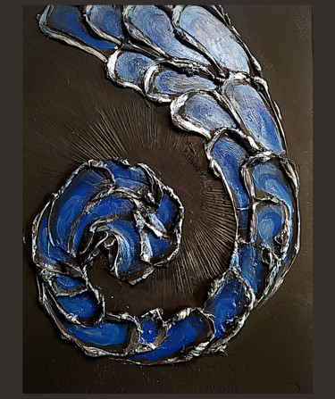 Картина под названием "Blue spiral" - A.L.A, Подлинное произведение искусства, Акрил Установлен на Деревянная рама для носил…