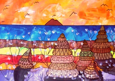 Pittura intitolato "La spiaggia delle c…" da Mateci-Antonio Lucio Rudy Lacquaniti, Opera d'arte originale