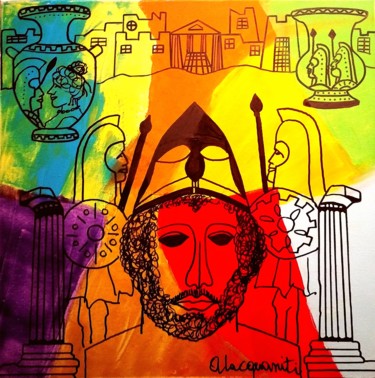 Malerei mit dem Titel "La democrazia color…" von Mateci-Antonio Lucio Rudy Lacquaniti, Original-Kunstwerk, Acryl