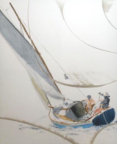 Malerei mit dem Titel "Escapade" von Alain Abramatic, Original-Kunstwerk, Öl