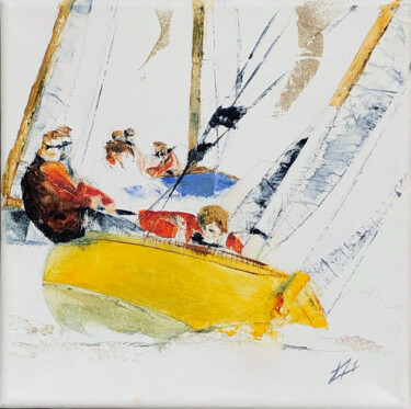 Malerei mit dem Titel "Le voilier de class…" von Alain Abramatic, Original-Kunstwerk, Öl