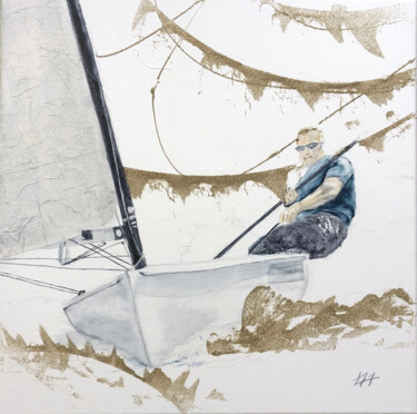 Pintura titulada "Fin barreur" por Alain Abramatic, Obra de arte original, Oleo Montado en Bastidor de camilla de madera