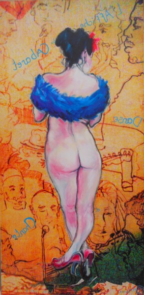 Peinture intitulée "Danse nu au cabaret" par Alain Alain Montoir, Œuvre d'art originale, Acrylique
