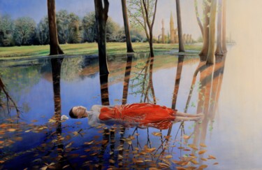 Peinture intitulée "Lente dérive vers l…" par Alain Amar, Œuvre d'art originale, Huile