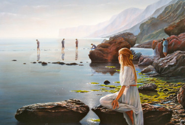 Pintura intitulada "Mediterranean dream…" por Alain Amar, Obras de arte originais, Óleo