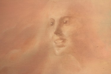 Schilderij getiteld "Visage-ciel" door Alain Amar, Origineel Kunstwerk, Olie