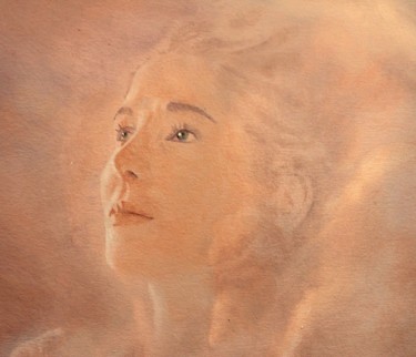 Painting titled "Regard enchanté" by Alain Amar, Original Artwork, Oil