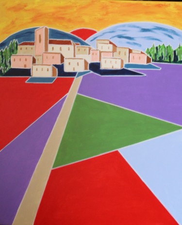 Painting titled "MA PROVENCE" by Alain Arnouil, Original Artwork, Acrylic Mounted on Wood Stretcher frame