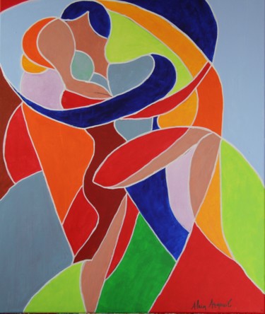 Painting titled "ARGENTINA TANGO" by Alain Arnouil, Original Artwork, Acrylic Mounted on Wood Stretcher frame