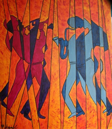 Pintura titulada "DIALOGUE MUSICAL" por Alain Arnouil, Obra de arte original, Acrílico Montado en Bastidor de camilla de mad…