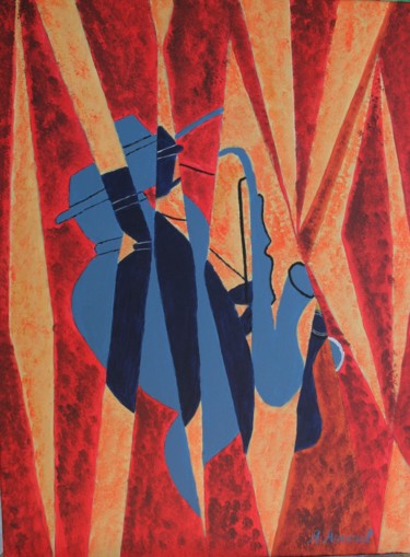 Peinture intitulée "NOTE BLEUE" par Alain Arnouil, Œuvre d'art originale, Acrylique Monté sur Châssis en bois