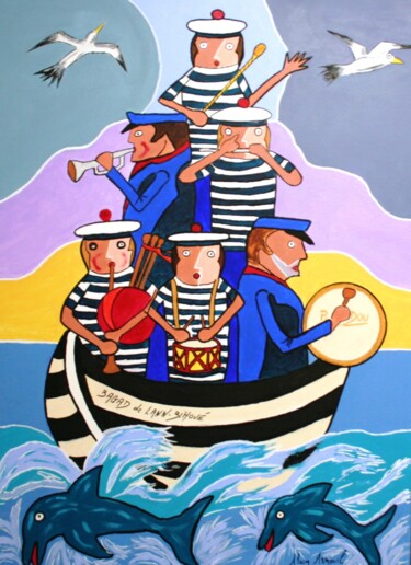 Malerei mit dem Titel "LE BAGAD" von Alain Arnouil, Original-Kunstwerk, Acryl