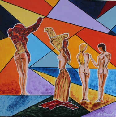 Painting titled "LA SUITE..." by Alain Arnouil, Original Artwork, Acrylic Mounted on Wood Stretcher frame