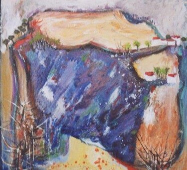 Peinture intitulée "Lavandes en Lubéron" par Alain Assémat, Œuvre d'art originale
