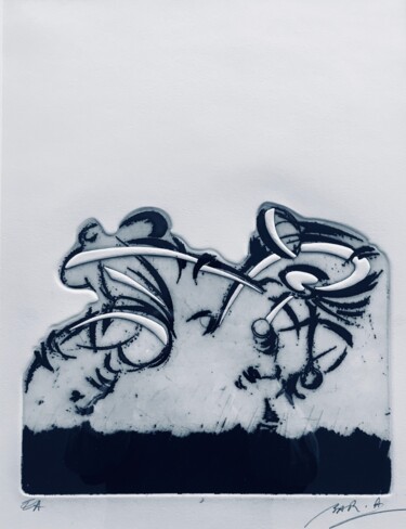 Εκτυπώσεις & Χαρακτικά με τίτλο "Rugby cadrage" από Alain Bar, Αυθεντικά έργα τέχνης, Χαρακτική