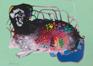 Картина под названием "Mon mouton noir" - Alain Baye, Подлинное произведение искусства, Акрил