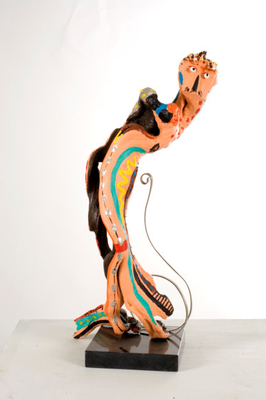 Sculptuur getiteld "Le rockeur repenti" door Alain Baye, Origineel Kunstwerk