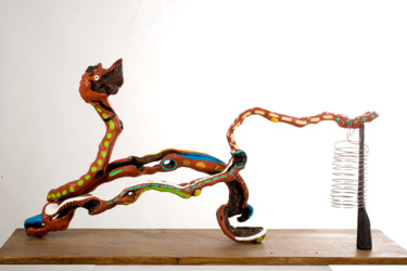 Sculpture intitulée "Le pêcheur de songes" par Alain Baye, Œuvre d'art originale