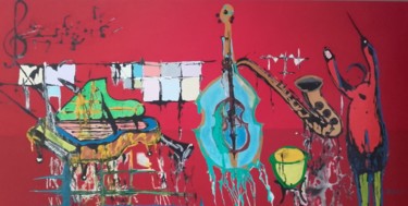 Painting titled "Le concert" by Alain Baye, Original Artwork, Acrylic