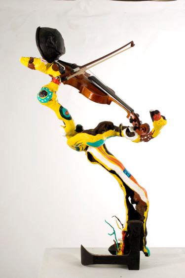Sculpture titled "Le violoniste" by Alain Baye, Original Artwork