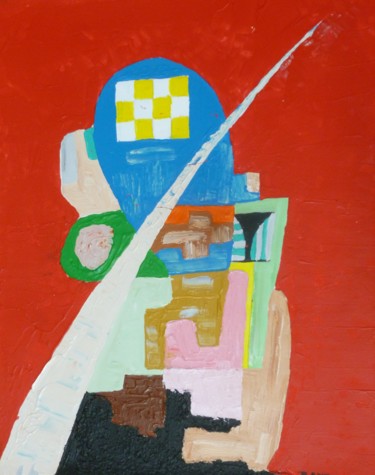 Painting titled "La flèche positive" by Alain Baye, Original Artwork