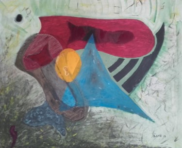 Peinture intitulée "Le poisson dans la…" par Alain Baye, Œuvre d'art originale