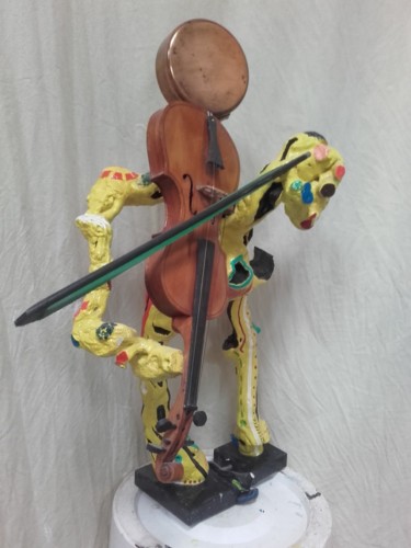 Sculpture intitulée "Le violoneux" par Alain Baye, Œuvre d'art originale