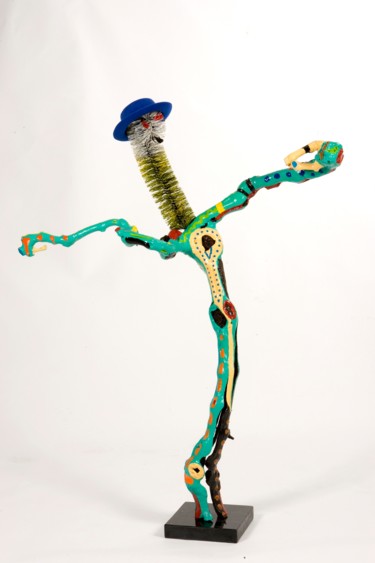 Sculpture intitulée "The straw hat - Le…" par Alain Baye, Œuvre d'art originale