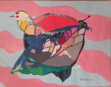 Painting titled "My water hen" by Alain Baye, Original Artwork, Acrylic
