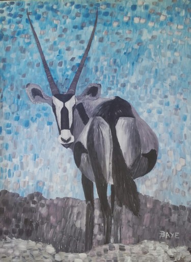 Schilderij getiteld "Oryx" door Alain Baye, Origineel Kunstwerk, Acryl