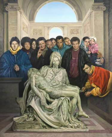 Pittura intitolato "année 1499- 2000" da Alain Bazard, Opera d'arte originale, Olio