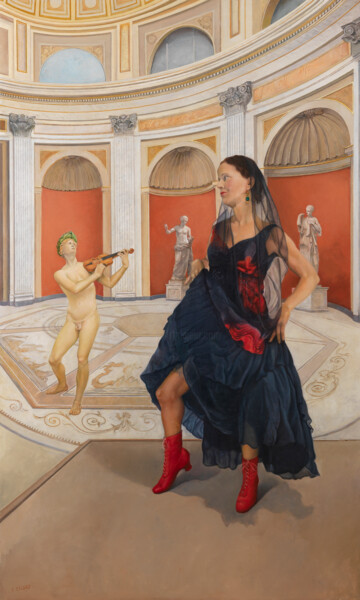 Peinture intitulée "Lola à l'Opera" par Alain Bazard, Œuvre d'art originale, Huile