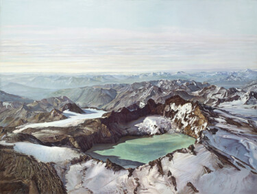 Peinture intitulée "Mont Katmai  Alaska" par Alain Bazard, Œuvre d'art originale