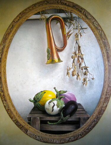 Peinture intitulée "trompette.jpg" par Alain Bazard, Œuvre d'art originale, Huile