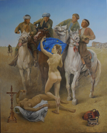 Pittura intitolato "europe.jpg" da Alain Bazard, Opera d'arte originale, Olio
