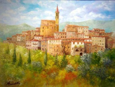 Painting titled "contes" by Alain Benedetto, Original Artwork, Oil Mounted on Wood Stretcher frame