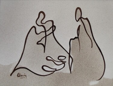 Tekening getiteld "Natif..." door Alain Berche, Origineel Kunstwerk, Inkt
