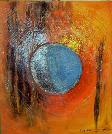 Peinture intitulée "la planete bleue" par Alain Berthier, Œuvre d'art originale, Acrylique