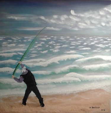 Peinture intitulée "surfcasting" par Alain Berthier, Œuvre d'art originale, Acrylique