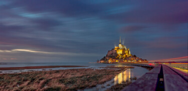 Fotografia intitolato "Mont Saint-Michel" da Alain Besombes, Opera d'arte originale, Fotografia digitale Montato su Alluminio