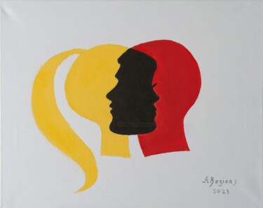Pittura intitolato "Ame-soeur" da Alain Beziers, Opera d'arte originale, Olio