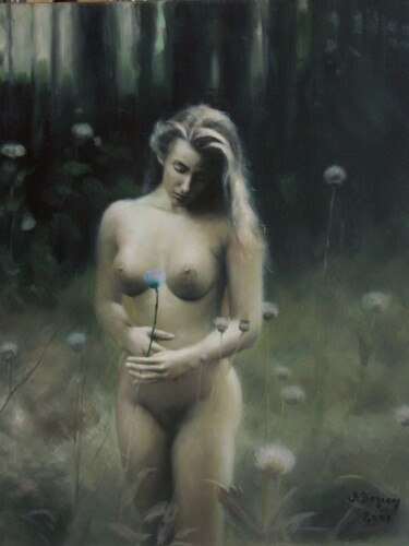 Malerei mit dem Titel "Fleur des champs" von Alain Beziers, Original-Kunstwerk, Öl