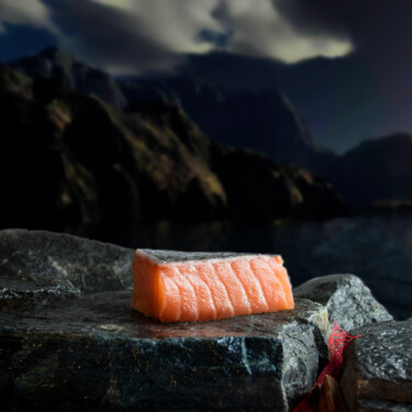 Fotografía titulada "Cœur de saumon" por Alain Boulivet, Obra de arte original, Fotografía digital