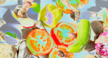 Photographie intitulée "Salade Pop" par Alain Boulivet, Œuvre d'art originale, Photographie manipulée