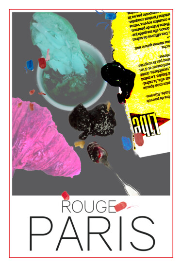 Arts numériques intitulée "Rouge Paris" par Alain Boulivet, Œuvre d'art originale, Photo montage