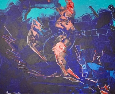 Pittura intitolato "ESPRIT ROUGE" da Alain Bulle, Opera d'arte originale, Acrilico