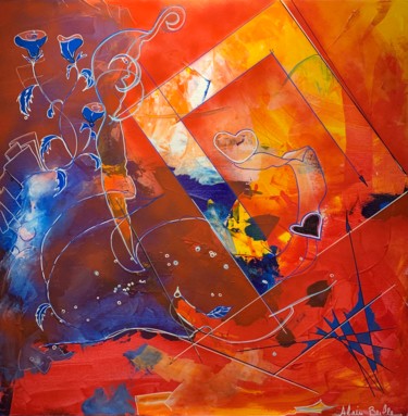 Pintura titulada "BLUE SOFTNESS" por Alain Bulle, Obra de arte original, Acrílico
