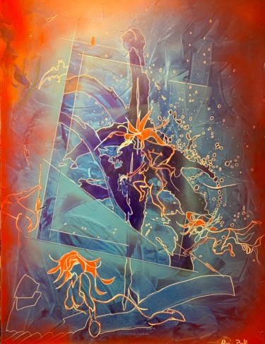 Painting titled "Witches going to th…" by Alain Bulle, Original Artwork, Acrylic